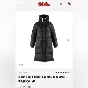 Fjallraven expedition series long down jacket